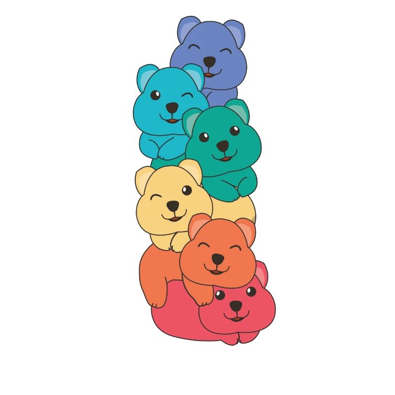Rainbow Flag Pride LGBTQ Mignon Quokka Stack