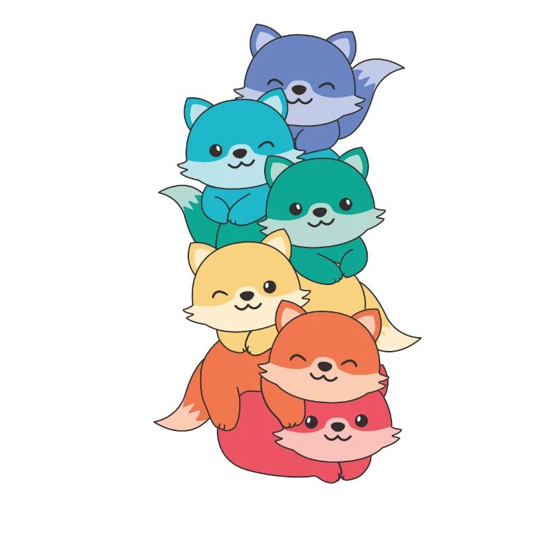 Rainbow Flag Pride LGBTQ Cute Fox Stack