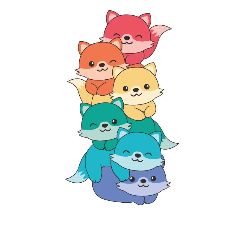 Rainbow Flag Pride LGBTQ Cute Fox Stack