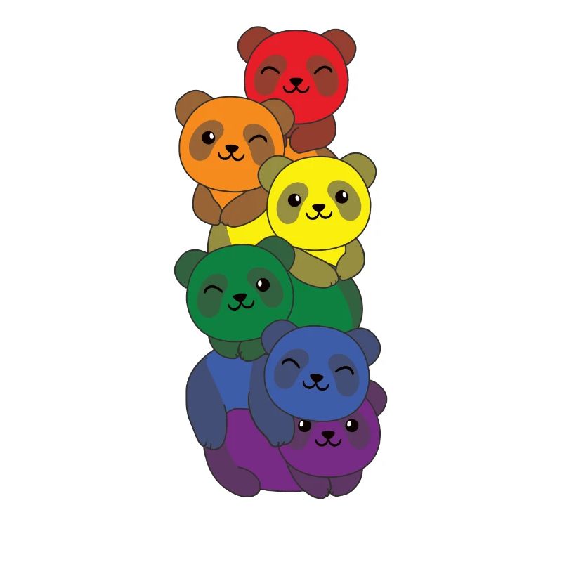 Rainbow Flag Pride LGBTQ Cute Panda Stack