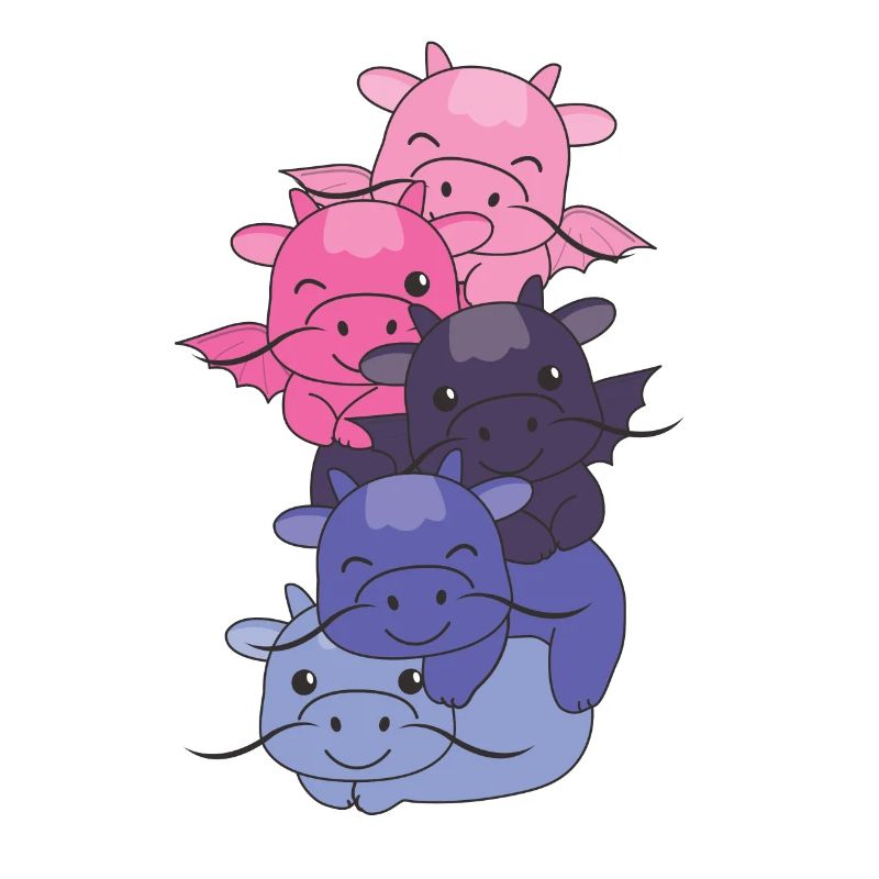 Omnisexual Flag Pride LGBTQ Cute Dragon Stack