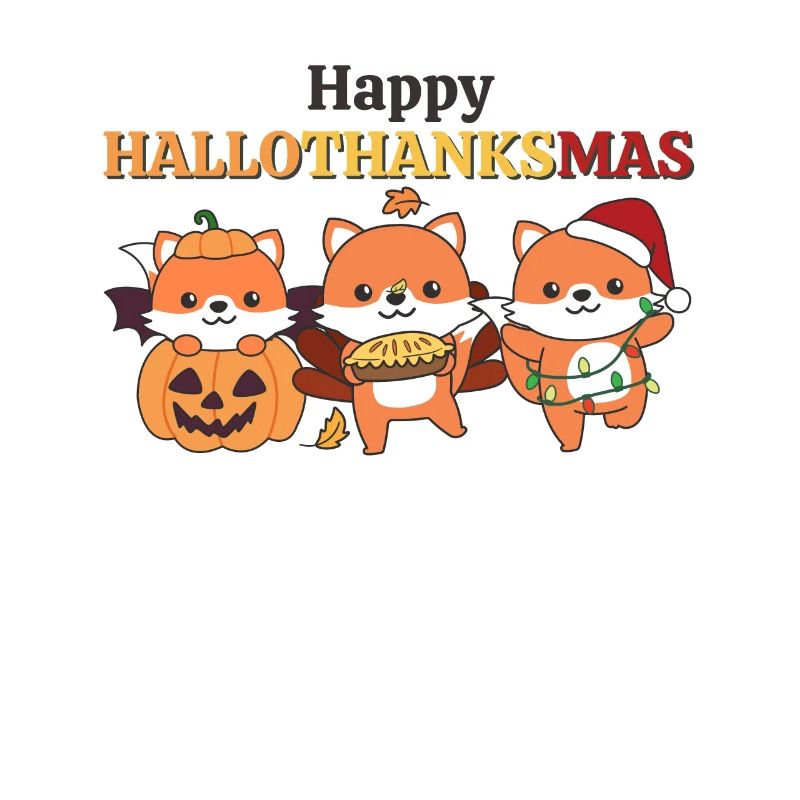 Happy Hallothanksmas Fox Christmas Foxes