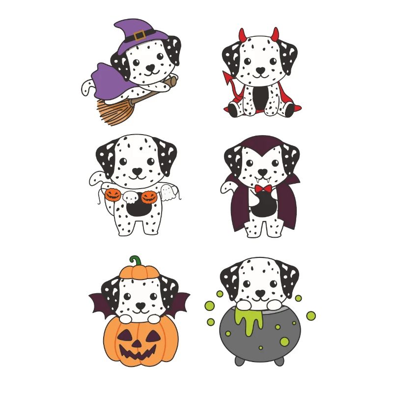 Dalmatian Halloween Witch Devil Pumpkin Vampier