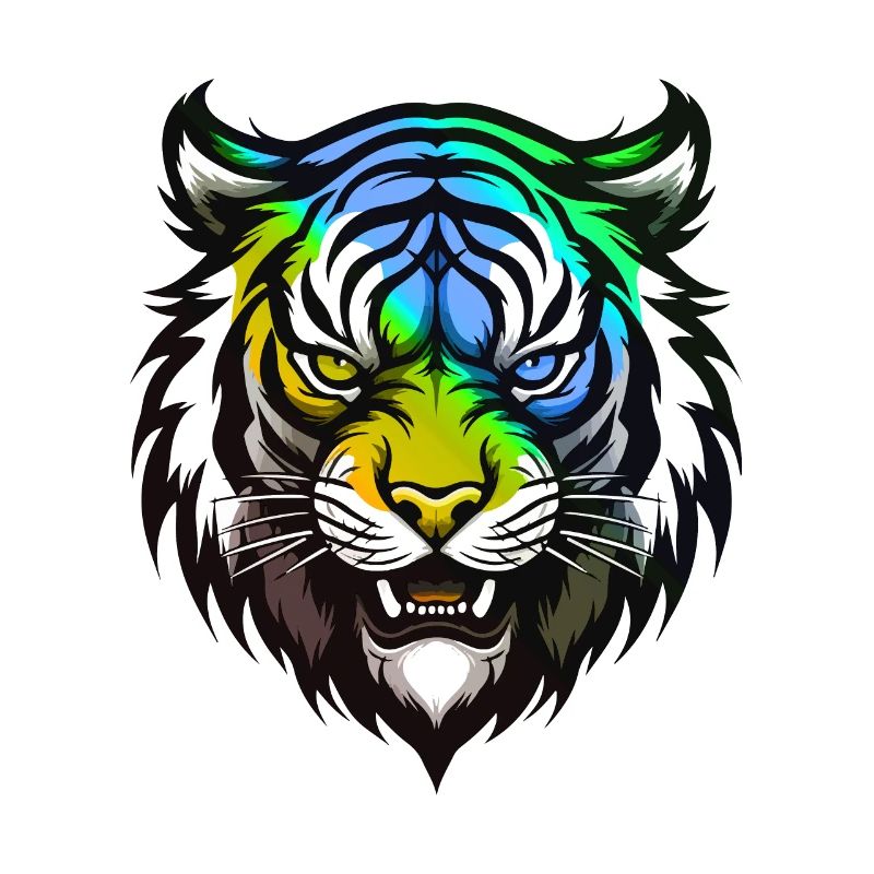 Tiger Kopf Bunt