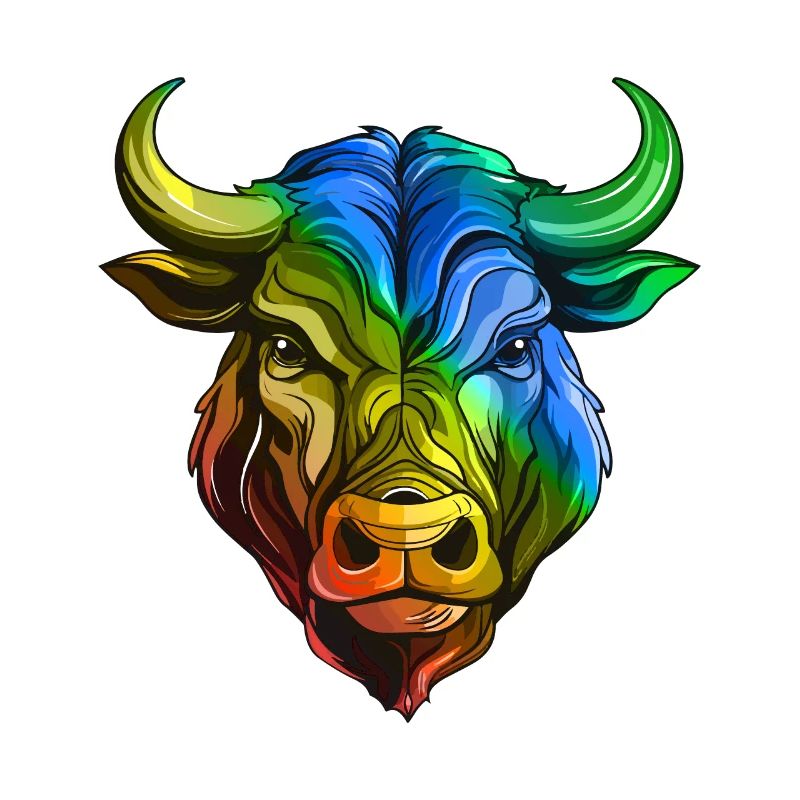 Bull Head Taurus Multicolored