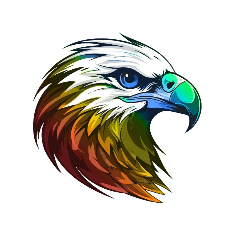 Adler Kopf Bunt
