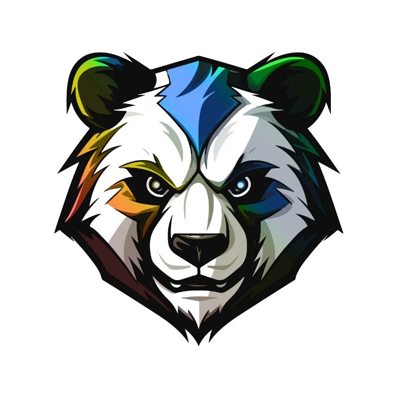 Panda Kopf Bunt