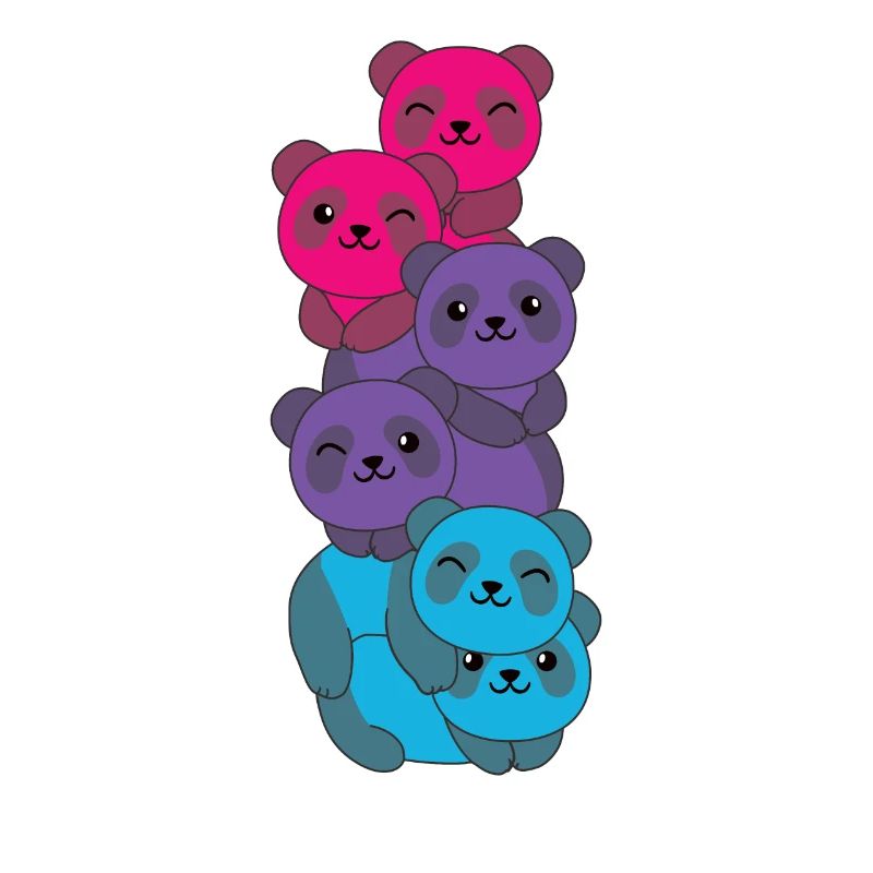 Androgynous Flag Pride LGBTQ Cute Panda