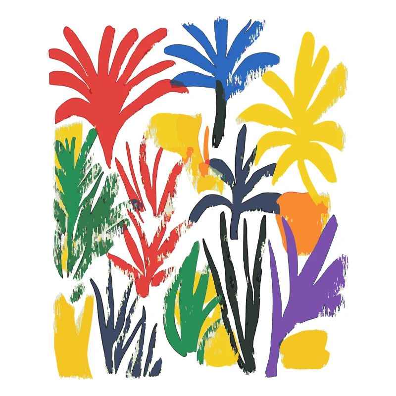 Matisse Inspires: Abstract Palm Tree Pattern Colorful