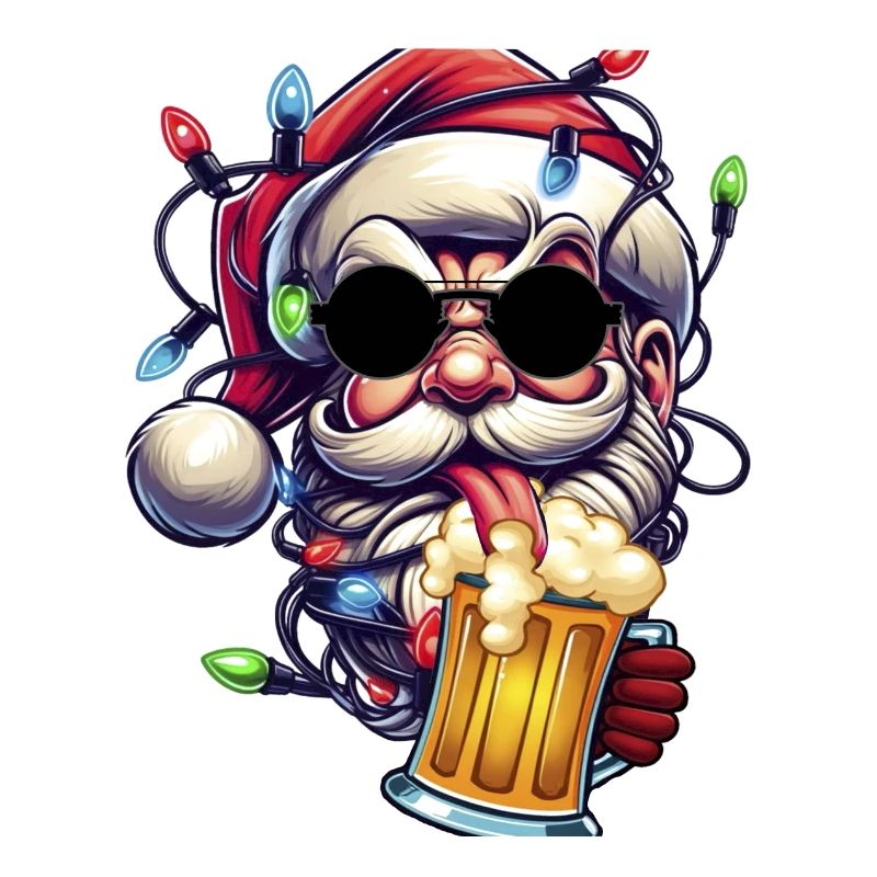 Weihnachtsmann lecker Bierchen Prost Bier