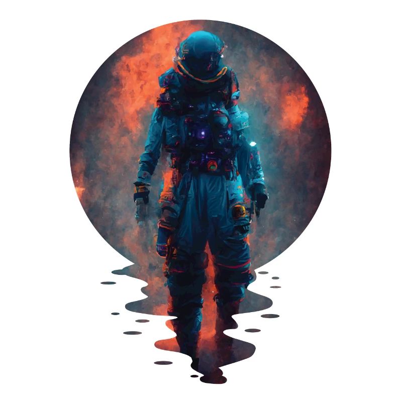 Astronaute dans l’espace nébuleuse surréaliste Coucher de soleil Espace