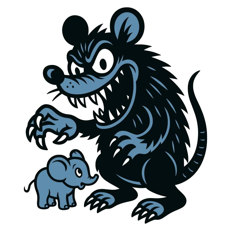 Rat géant et petit éléphant
