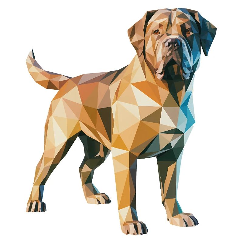 Brauner Hund - Cooles Low-Poly-Logo