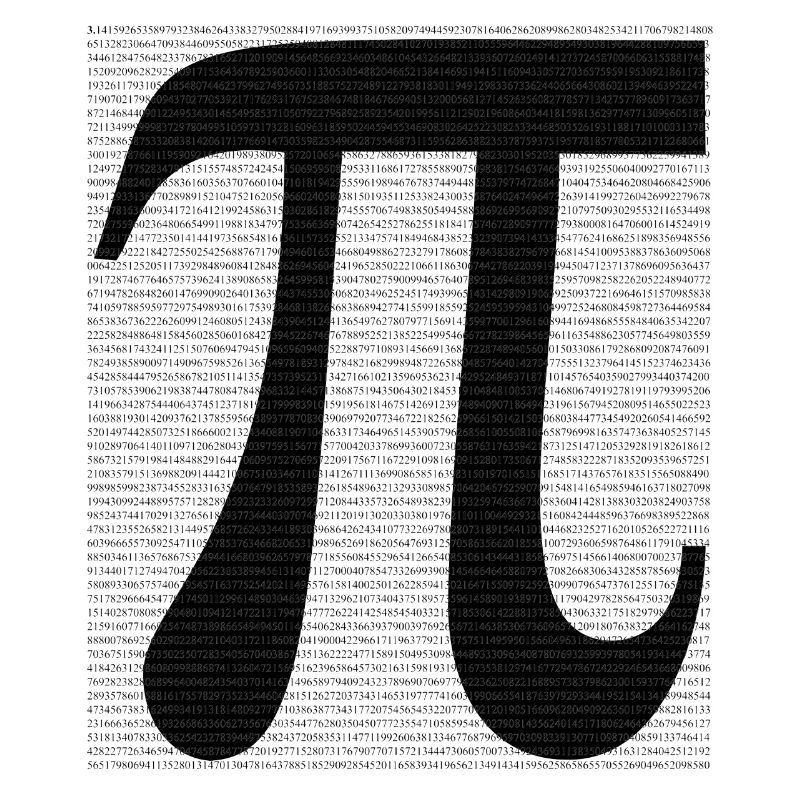 Pi symbol with numerical value mathematics