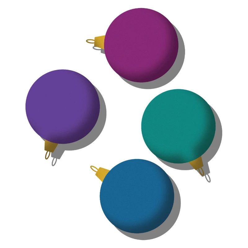 4 bunte Weihnachtskugeln 