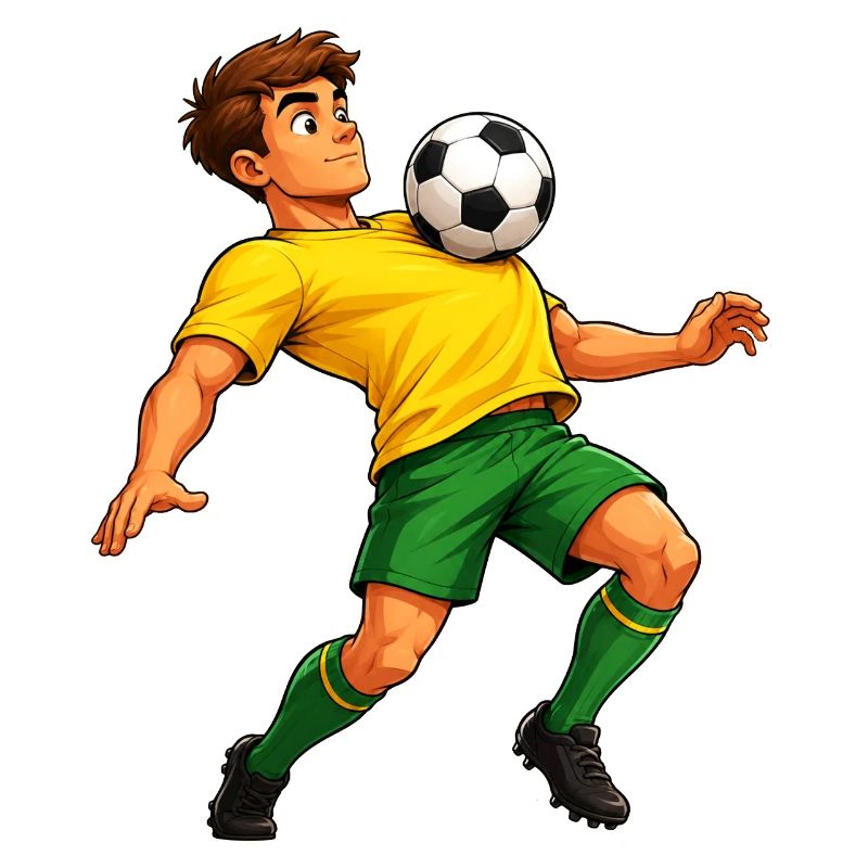 Fußball auf der Brust