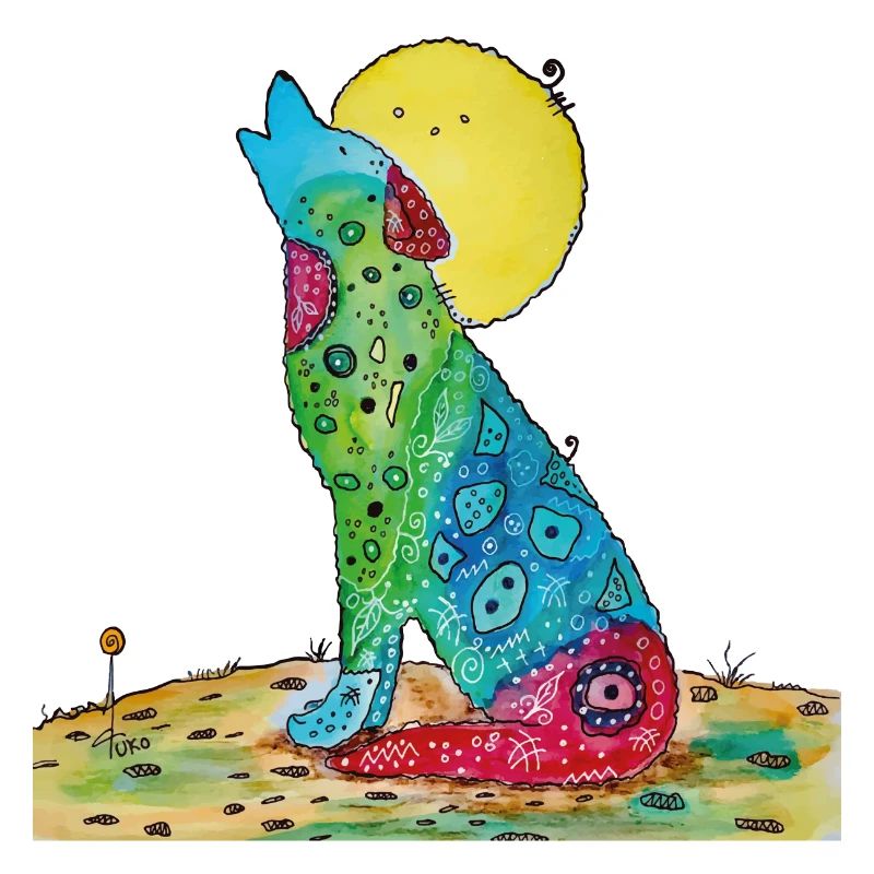 Heulender Wolf Illustration