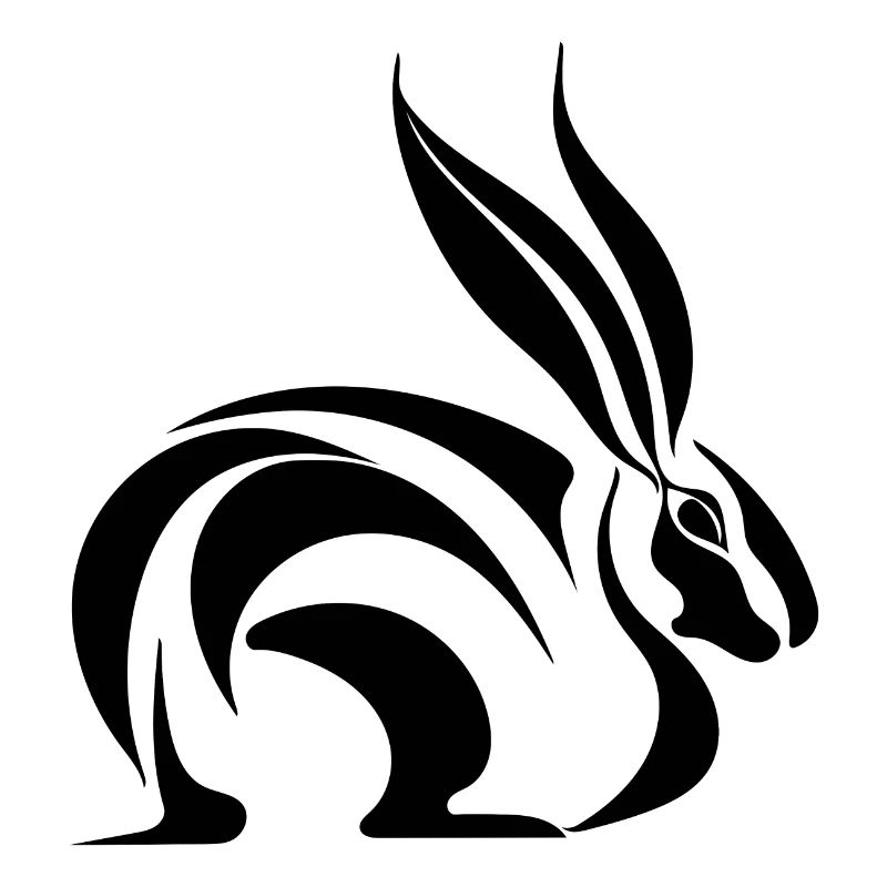 Small tattoo bunny cuddly lines rabbit