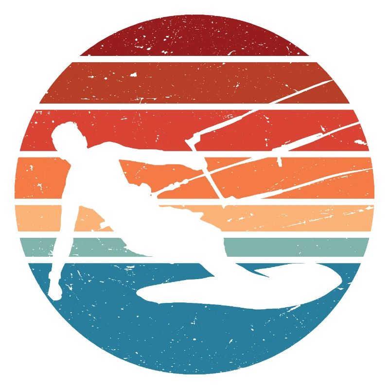 Retro Sunset Surfer Silhouette