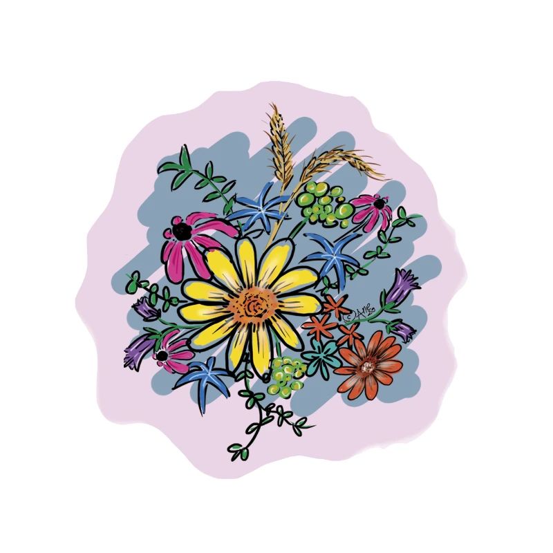 Buntes Blumenbouquet Illustration