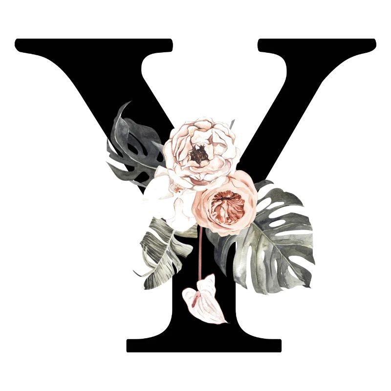 Tropischer Blumen-Y-Brief