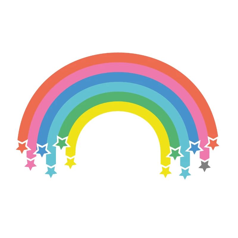 Regenbogen mit Sternen