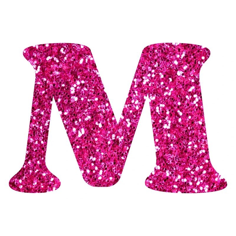 Buchstabe M Rosa Glitzer