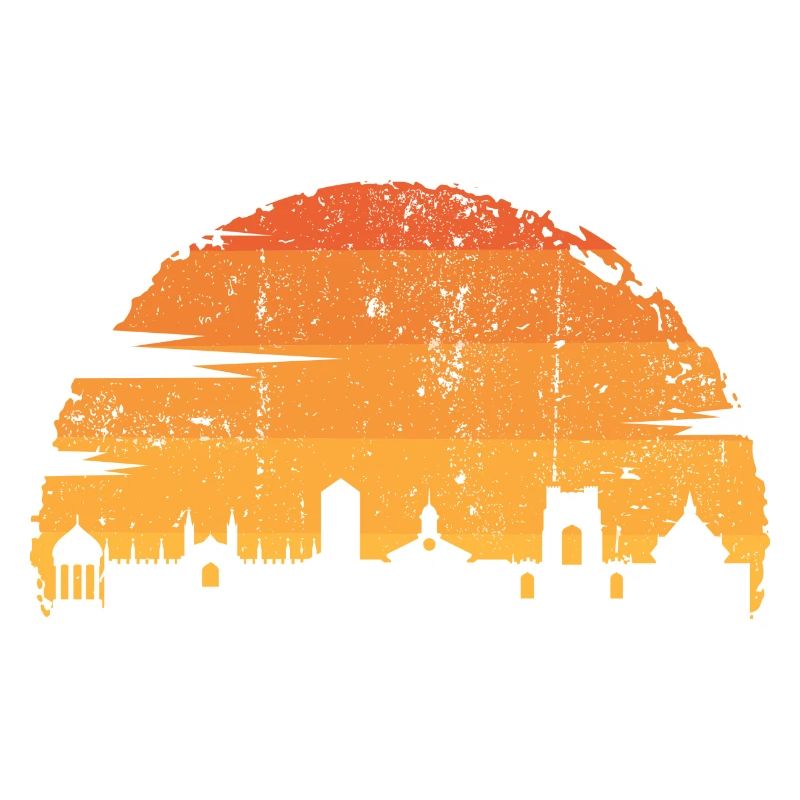 Goldene Stunde Stadtsilhouette