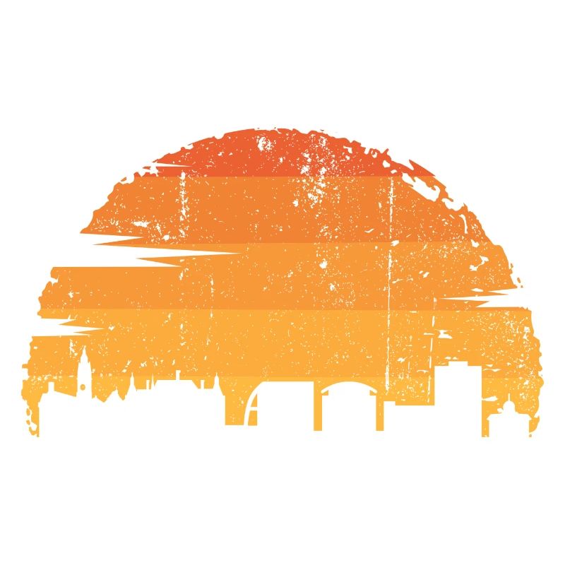 Sunset Skyline Brushstroke