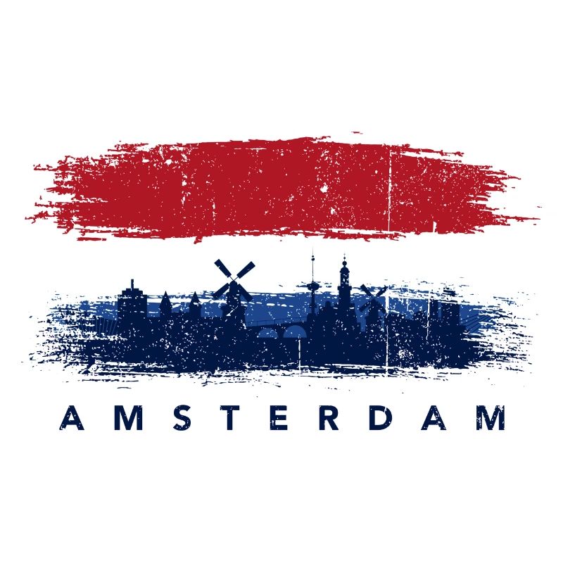 Amsterdam Skyline Brush Flagge