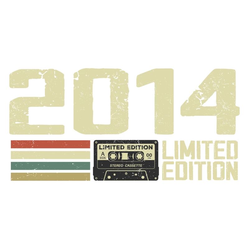 Né en 2014 - Vintage 2014 - 10e Anniversaire Rétro