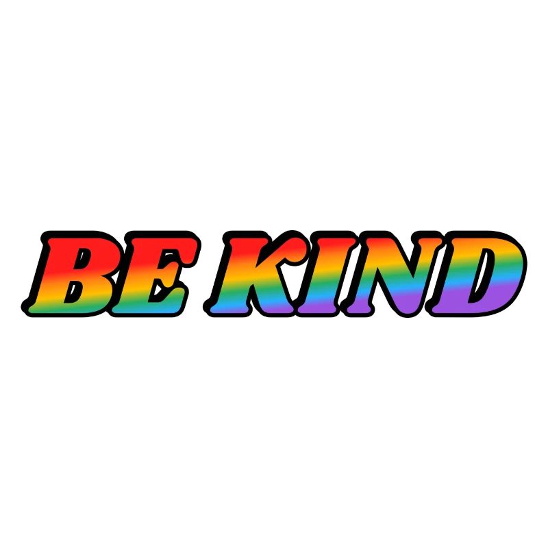 Sei freundlich Regenbogentext