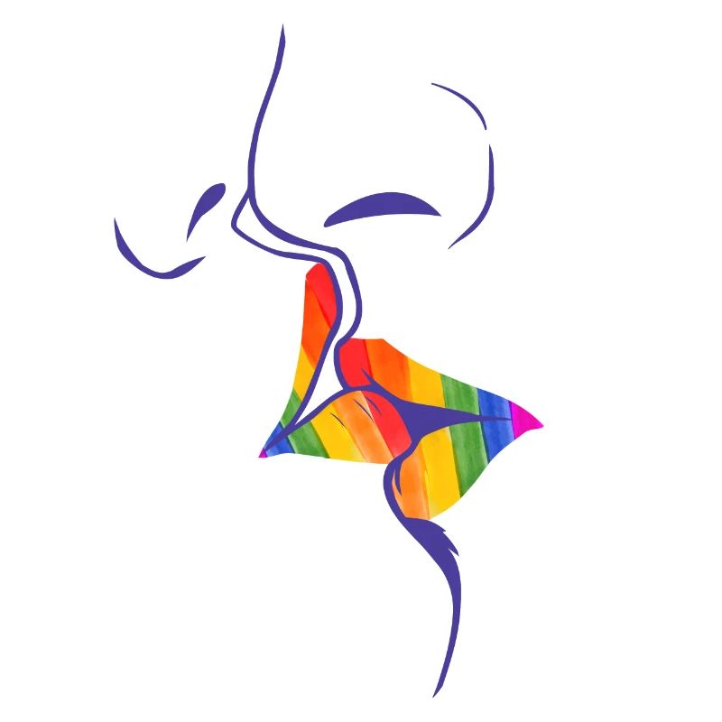 Rainbow Kissing Lips