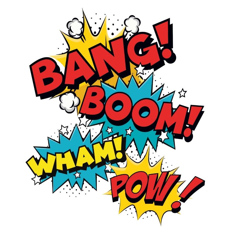 Bang Boom Pow Wham - Comic Speech Bubbles