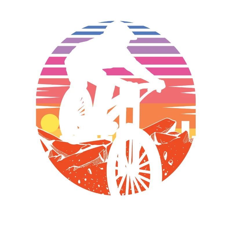 Mountainbike Retro Sunset