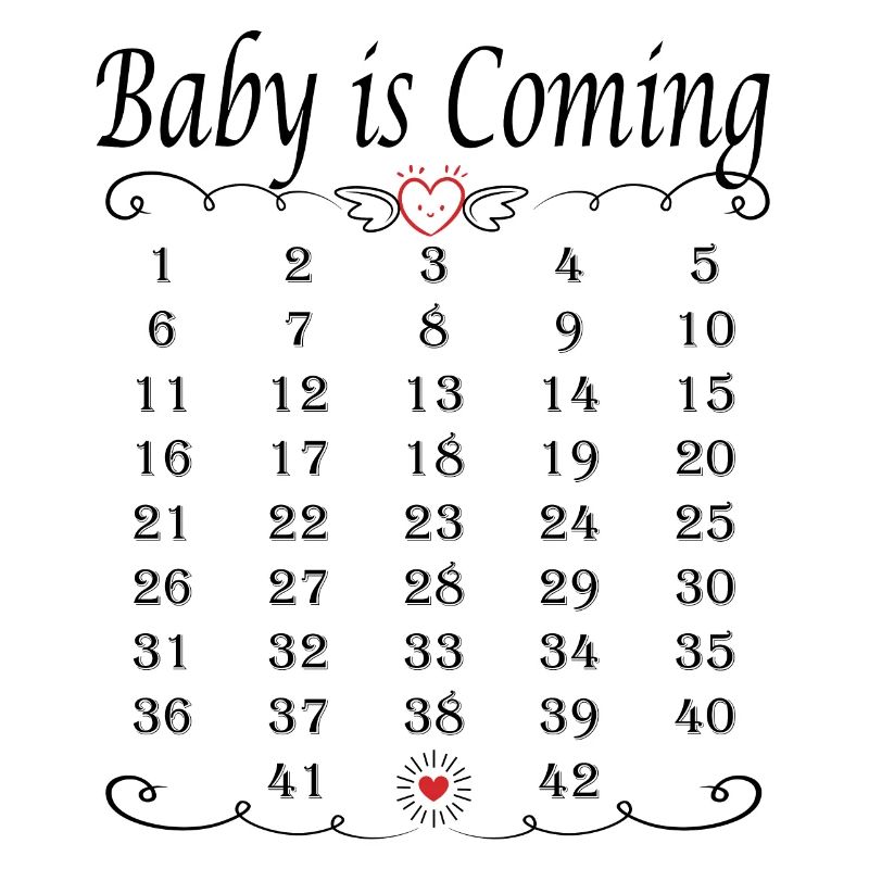 Maman Bébé Calendrier Compte à rebours Grossesse comme