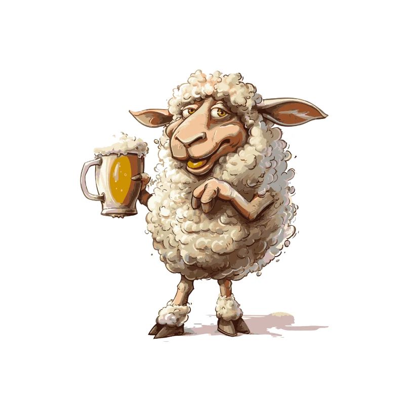 Schaf Bier Lustig