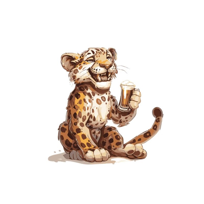 Leopard Bier Lustig