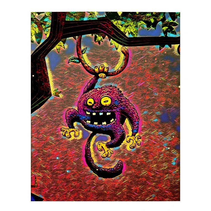 Singe violet dans un arbre