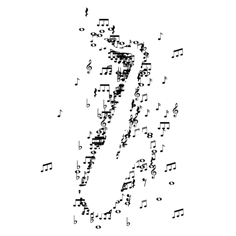 Saxophone aus Musiknoten