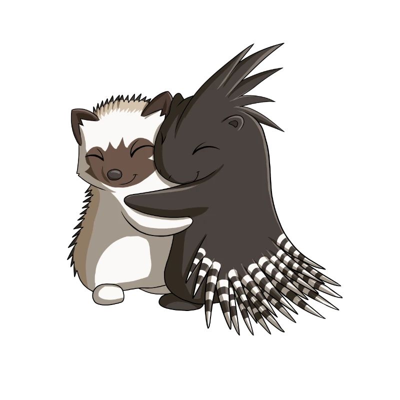 Igel Stachelschwein Umarmung