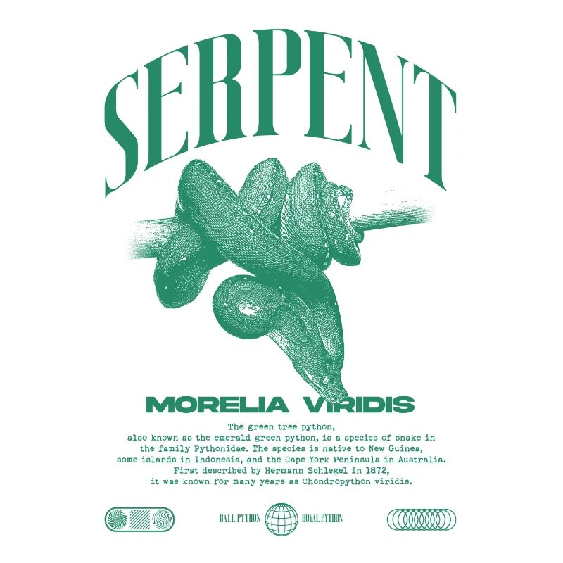 Green Tree Python Modern Reptile Keeper Streetwear