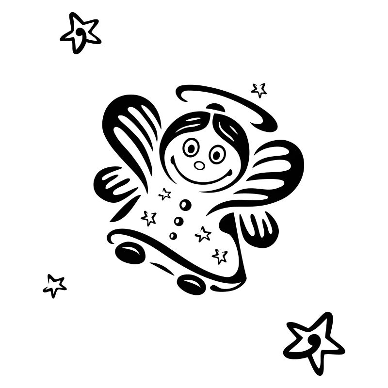 Joyeux Noël, les anges avec des étoiles, mignons.