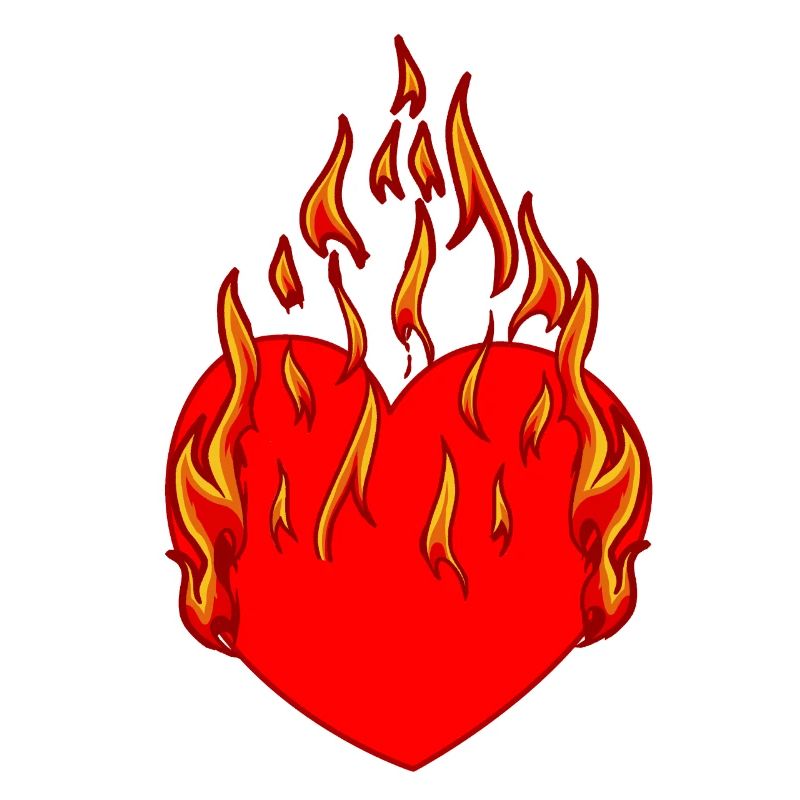 Fiery heart valentine fire flame romantic