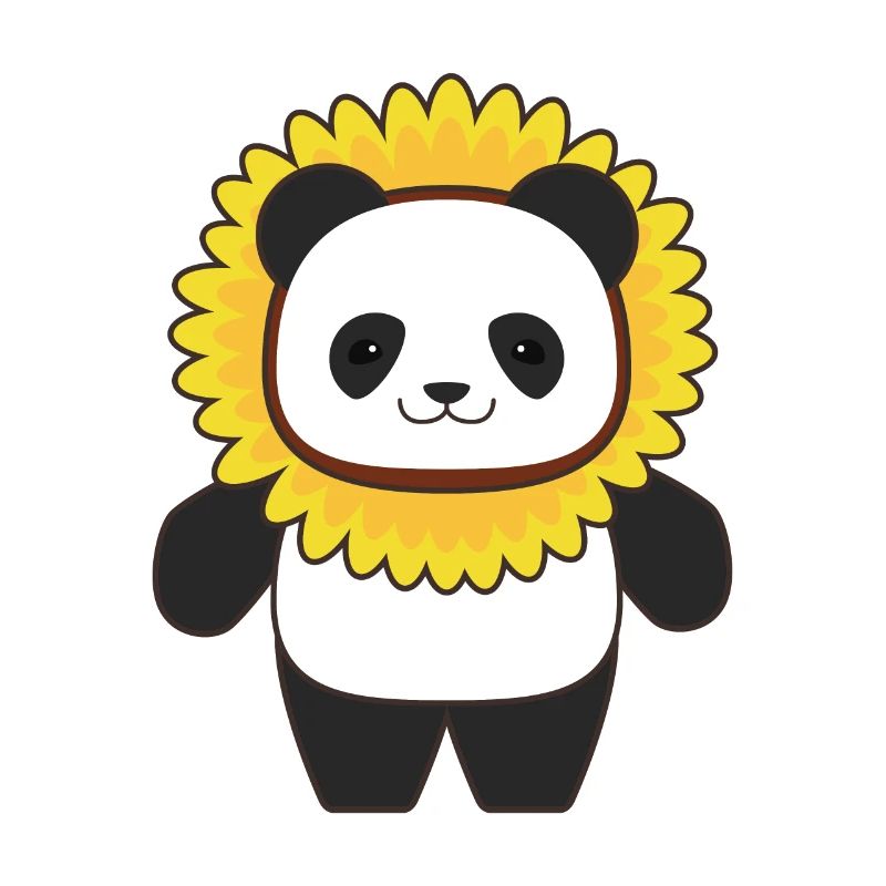 Panda mit Sonnenblume