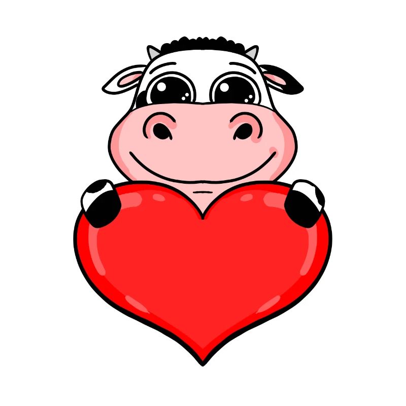 Kuh mit Herz - Liebe Romantisch