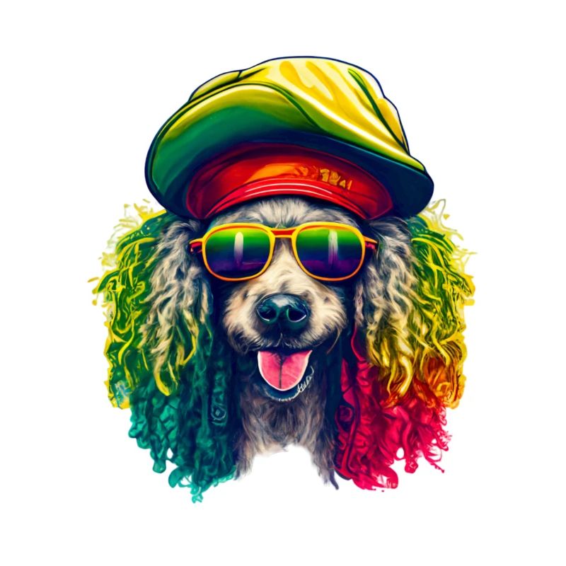 Cooler Rasta-Pudel bunt