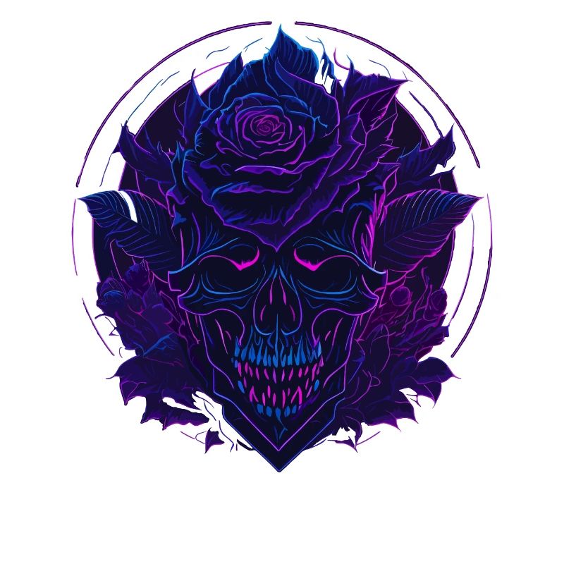 Neon Roses Skull EDM