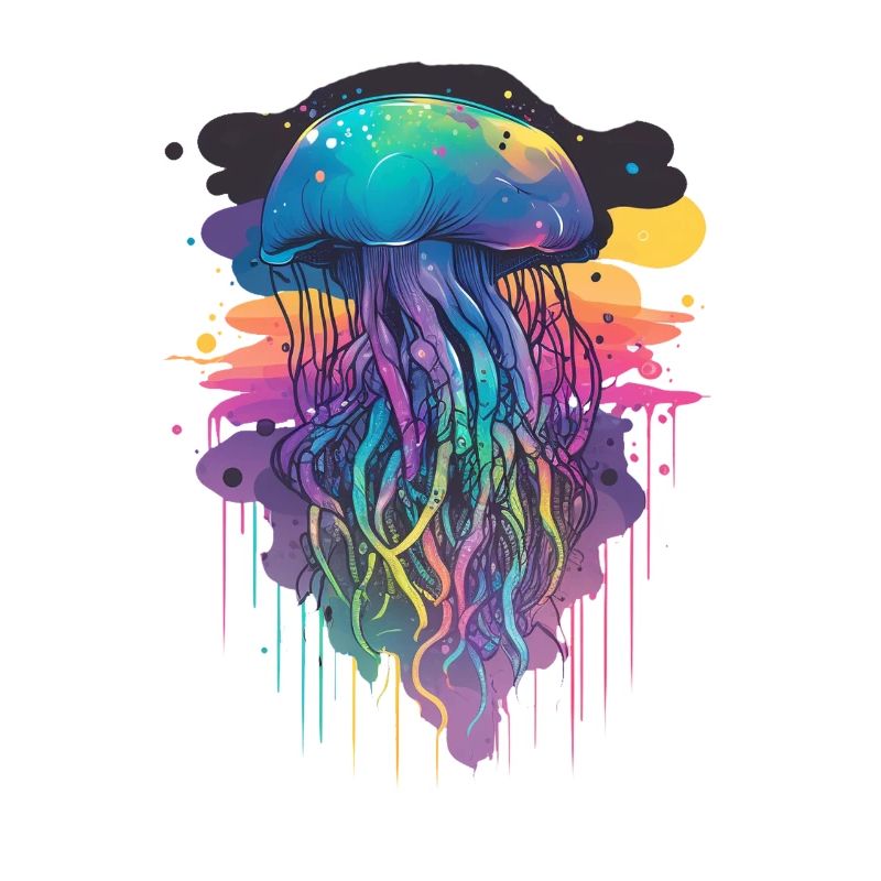 Grosse bunte Qualle