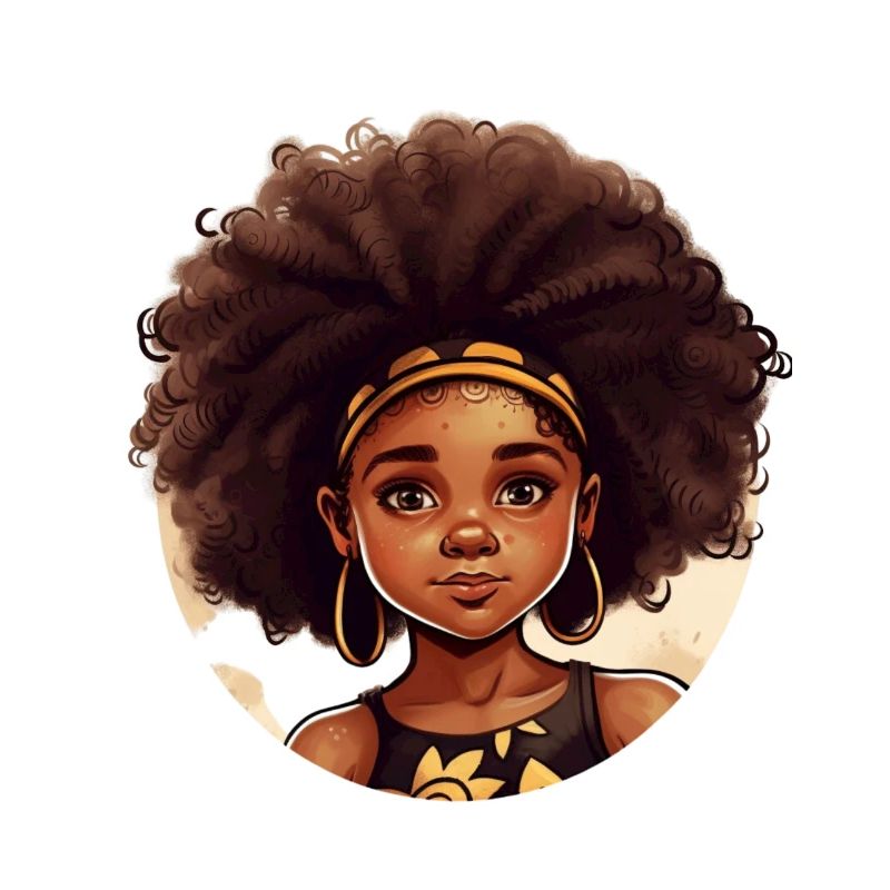 Kraftvolle Afro-Heldin Illustration